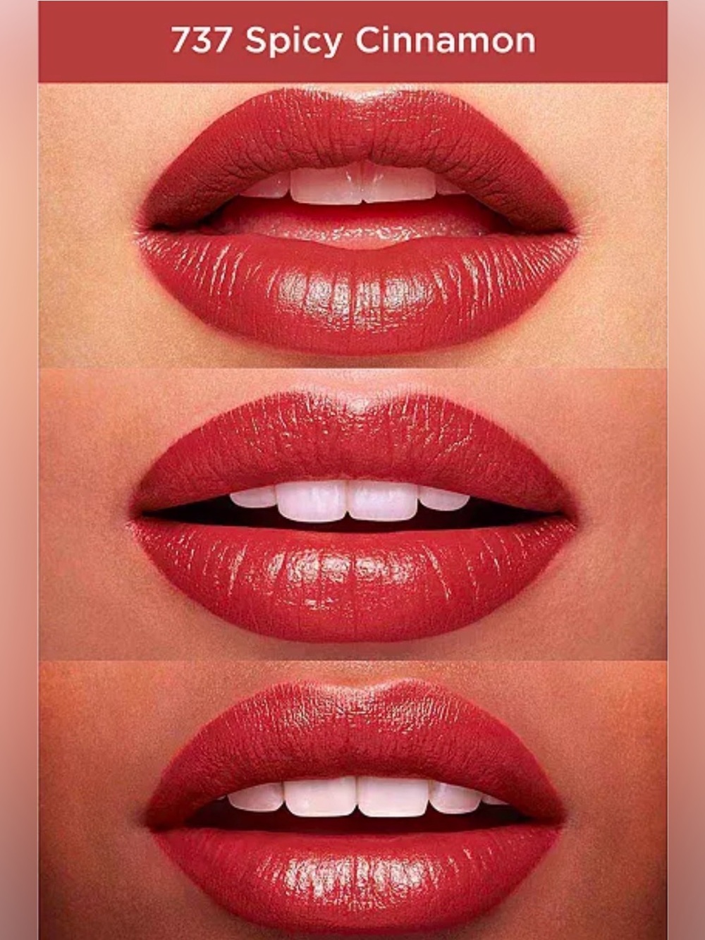 NEW! Clarins Joli Rouge Satin Lipstick in Spicy Cinnamon 737 - Picture 4 of 13